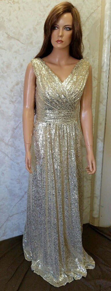 gold sequin dress